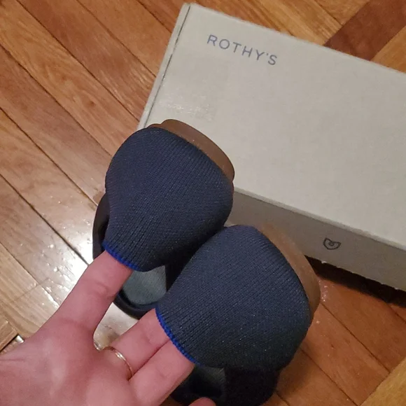 Rothy's Black and Blue Square Captoe Flats - Picture 4 of 4